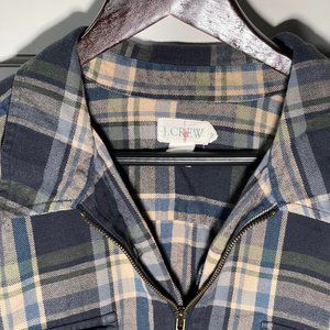 J. Crew Plaid Zip Flannel XL